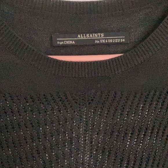 Allsaints Black knit sheer dress - Picture 3 of 5
